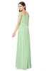 ColsBM Susan Light Green Mature Short Sleeve Zipper Floor Length Ribbon Plus Size Bridesmaid Dresses