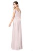 ColsBM Susan Light Pink Mature Short Sleeve Zipper Floor Length Ribbon Plus Size Bridesmaid Dresses