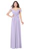 ColsBM Susan Light Purple Mature Short Sleeve Zipper Floor Length Ribbon Plus Size Bridesmaid Dresses