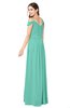 ColsBM Susan Mint Green Mature Short Sleeve Zipper Floor Length Ribbon Plus Size Bridesmaid Dresses