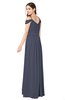 ColsBM Susan Nightshadow Blue Mature Short Sleeve Zipper Floor Length Ribbon Plus Size Bridesmaid Dresses