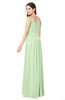 ColsBM Susan Pale Green Mature Short Sleeve Zipper Floor Length Ribbon Plus Size Bridesmaid Dresses
