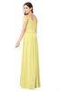 ColsBM Susan Pastel Yellow Mature Short Sleeve Zipper Floor Length Ribbon Plus Size Bridesmaid Dresses