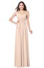 ColsBM Susan Peach Puree Mature Short Sleeve Zipper Floor Length Ribbon Plus Size Bridesmaid Dresses
