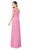 ColsBM Susan Pink Mature Short Sleeve Zipper Floor Length Ribbon Plus Size Bridesmaid Dresses