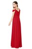 ColsBM Susan Red Mature Short Sleeve Zipper Floor Length Ribbon Plus Size Bridesmaid Dresses