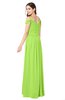 ColsBM Susan Sharp Green Mature Short Sleeve Zipper Floor Length Ribbon Plus Size Bridesmaid Dresses