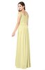 ColsBM Susan Soft Yellow Mature Short Sleeve Zipper Floor Length Ribbon Plus Size Bridesmaid Dresses
