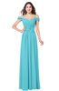 ColsBM Susan Turquoise Mature Short Sleeve Zipper Floor Length Ribbon Plus Size Bridesmaid Dresses