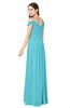 ColsBM Susan Turquoise Mature Short Sleeve Zipper Floor Length Ribbon Plus Size Bridesmaid Dresses
