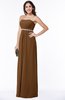ColsBM Savanna Brown Classic A-line Sleeveless Floor Length Ribbon Plus Size Bridesmaid Dresses