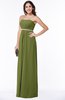 ColsBM Savanna Olive Green Classic A-line Sleeveless Floor Length Ribbon Plus Size Bridesmaid Dresses