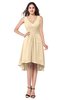 ColsBM Ainsley Apricot Gelato Elegant A-line Zipper Hi-Lo Ruching Plus Size Bridesmaid Dresses