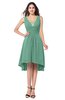 ColsBM Ainsley Beryl Green Elegant A-line Zipper Hi-Lo Ruching Plus Size Bridesmaid Dresses