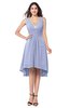 ColsBM Ainsley Blue Heron Elegant A-line Zipper Hi-Lo Ruching Plus Size Bridesmaid Dresses