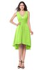 ColsBM Ainsley Bright Green Elegant A-line Zipper Hi-Lo Ruching Plus Size Bridesmaid Dresses