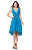 ColsBM Ainsley Cornflower Blue Elegant A-line Zipper Hi-Lo Ruching Plus Size Bridesmaid Dresses