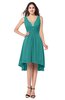 ColsBM Ainsley Emerald Green Elegant A-line Zipper Hi-Lo Ruching Plus Size Bridesmaid Dresses