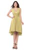 ColsBM Ainsley Gold Elegant A-line Zipper Hi-Lo Ruching Plus Size Bridesmaid Dresses