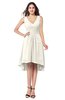 ColsBM Ainsley Whisper White Elegant A-line Zipper Hi-Lo Ruching Plus Size Bridesmaid Dresses