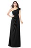 ColsBM Bethany Black Modern A-line Sleeveless Chiffon Floor Length Plus Size Bridesmaid Dresses