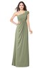 ColsBM Bethany Moss Green Modern A-line Sleeveless Chiffon Floor Length Plus Size Bridesmaid Dresses