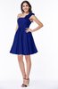 ColsBM Brynlee Electric Blue Modern Asymmetric Neckline Sleeveless Criss-cross Straps Mini Plus Size Bridesmaid Dresses