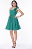 ColsBM Brynlee Emerald Green Modern Asymmetric Neckline Sleeveless Criss-cross Straps Mini Plus Size Bridesmaid Dresses