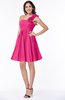 ColsBM Brynlee Fandango Pink Modern Asymmetric Neckline Sleeveless Criss-cross Straps Mini Plus Size Bridesmaid Dresses