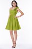 ColsBM Brynlee Green Oasis Modern Asymmetric Neckline Sleeveless Criss-cross Straps Mini Plus Size Bridesmaid Dresses