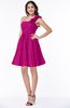 ColsBM Brynlee Hot Pink Modern Asymmetric Neckline Sleeveless Criss-cross Straps Mini Plus Size Bridesmaid Dresses