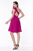 ColsBM Brynlee Hot Pink Modern Asymmetric Neckline Sleeveless Criss-cross Straps Mini Plus Size Bridesmaid Dresses