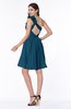 ColsBM Brynlee Moroccan Blue Modern Asymmetric Neckline Sleeveless Criss-cross Straps Mini Plus Size Bridesmaid Dresses