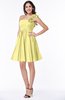 ColsBM Brynlee Pastel Yellow Modern Asymmetric Neckline Sleeveless Criss-cross Straps Mini Plus Size Bridesmaid Dresses