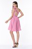 ColsBM Brynlee Pink Modern Asymmetric Neckline Sleeveless Criss-cross Straps Mini Plus Size Bridesmaid Dresses