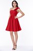 ColsBM Brynlee Red Modern Asymmetric Neckline Sleeveless Criss-cross Straps Mini Plus Size Bridesmaid Dresses