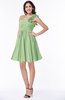 ColsBM Brynlee Sage Green Modern Asymmetric Neckline Sleeveless Criss-cross Straps Mini Plus Size Bridesmaid Dresses