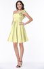 ColsBM Brynlee Wax Yellow Modern Asymmetric Neckline Sleeveless Criss-cross Straps Mini Plus Size Bridesmaid Dresses
