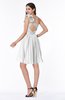ColsBM Brynlee White Modern Asymmetric Neckline Sleeveless Criss-cross Straps Mini Plus Size Bridesmaid Dresses