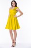 ColsBM Brynlee Yellow Modern Asymmetric Neckline Sleeveless Criss-cross Straps Mini Plus Size Bridesmaid Dresses