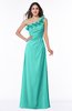 ColsBM Nola Blue Turquoise Modern A-line One Shoulder Chiffon Ruching Plus Size Bridesmaid Dresses