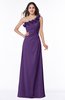 ColsBM Nola Dark Purple Modern A-line One Shoulder Chiffon Ruching Plus Size Bridesmaid Dresses