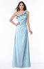 ColsBM Nola Ice Blue Modern A-line One Shoulder Chiffon Ruching Plus Size Bridesmaid Dresses