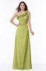 ColsBM Nola Linden Green Modern A-line One Shoulder Chiffon Ruching Plus Size Bridesmaid Dresses