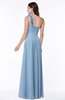 ColsBM Nola Sky Blue Modern A-line One Shoulder Chiffon Ruching Plus Size Bridesmaid Dresses