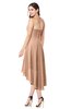 ColsBM Hannah Almost Apricot Casual A-line Halter Half Backless Asymmetric Ruching Plus Size Bridesmaid Dresses