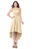 ColsBM Hannah Apricot Gelato Casual A-line Halter Half Backless Asymmetric Ruching Plus Size Bridesmaid Dresses