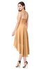 ColsBM Hannah Apricot Casual A-line Halter Half Backless Asymmetric Ruching Plus Size Bridesmaid Dresses