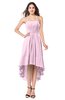 ColsBM Hannah Baby Pink Casual A-line Halter Half Backless Asymmetric Ruching Plus Size Bridesmaid Dresses