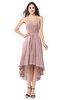 ColsBM Hannah Blush Pink Casual A-line Halter Half Backless Asymmetric Ruching Plus Size Bridesmaid Dresses
